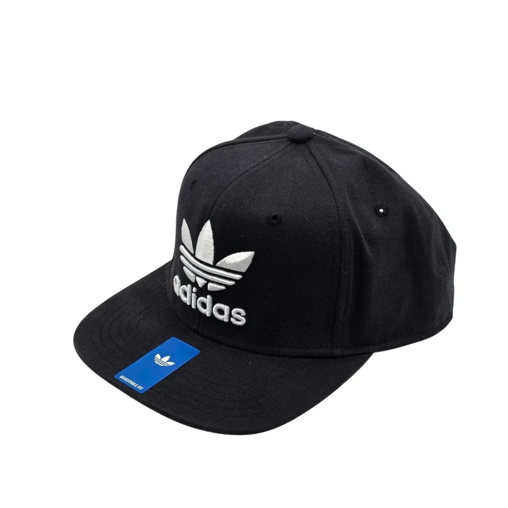 Adidas Originals Trefoil Adjustable Snapback Flatbill Hat Cap Black C153 NWT NEW